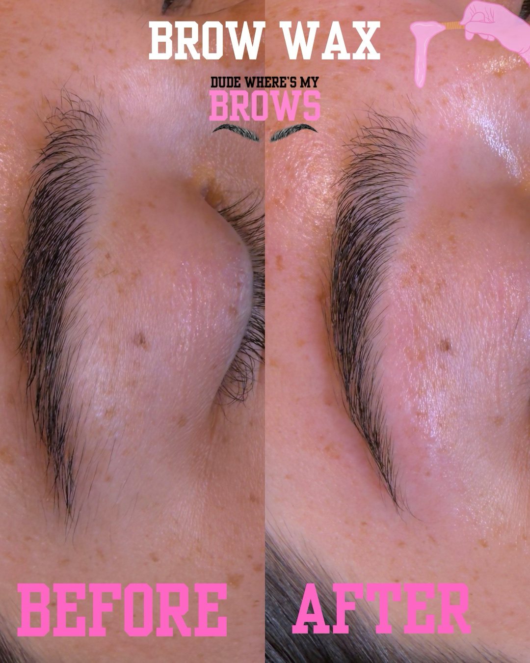 Before and after: brow wax
